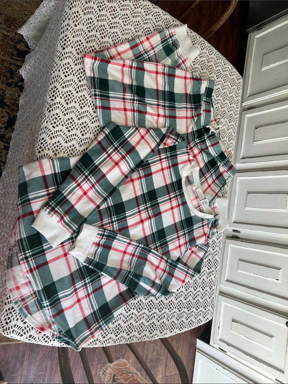 Rachel Zoe Red, Green & White Plaid Pajama Set